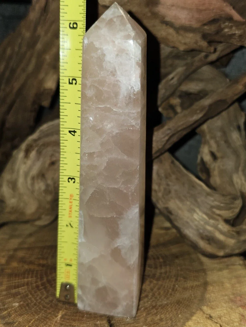 Natural Rose Quartz Tower - Home Accents